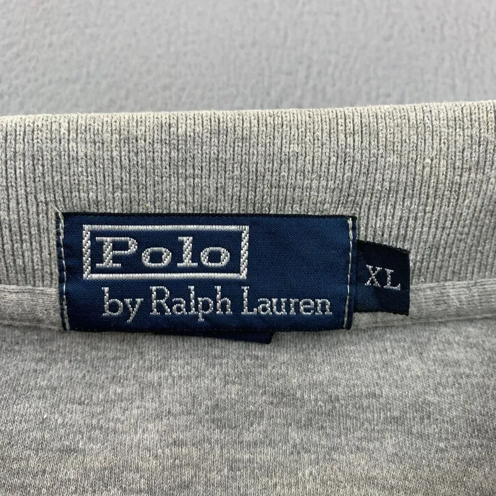 Polo Ralph Lauren Polo Shirt Mens XL Gray Blue Pony Short Sleeve